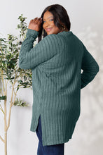Load image into Gallery viewer, Basic Bae Full Size Ribbed Round Neck Long Sleeve Slit Top
