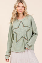 Load image into Gallery viewer, Mittoshop Mineral Wash Star Patch Long Sleeve T-Shirt