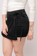 Load image into Gallery viewer, Bentli High Rise Side Tie Denim Skort in Black by Judy Blue