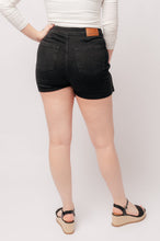 Load image into Gallery viewer, Bentli High Rise Side Tie Denim Skort in Black by Judy Blue