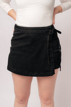 Load image into Gallery viewer, Bentli High Rise Side Tie Denim Skort in Black by Judy Blue
