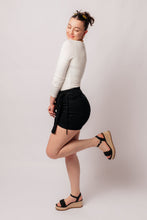 Load image into Gallery viewer, Bentli High Rise Side Tie Denim Skort in Black by Judy Blue