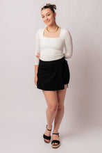 Load image into Gallery viewer, Bentli High Rise Side Tie Denim Skort in Black by Judy Blue