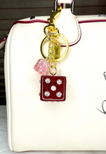 Load image into Gallery viewer, Dice and Bows Bag Charms