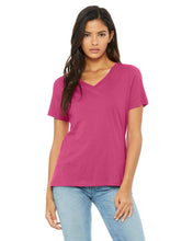 Load image into Gallery viewer, B+C Women's Relaxed Jersey Short Sleeve V-Neck Tee For DTF Transfer