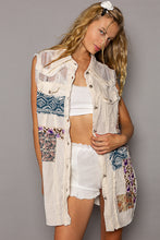 Load image into Gallery viewer, POL Sleeveless Shirt Dress with Patchwork Patterns