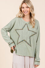 Load image into Gallery viewer, Mittoshop Mineral Wash Star Patch Long Sleeve T-Shirt