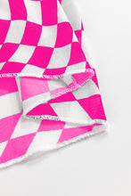 Load image into Gallery viewer, Rose Checkered Pattern Mesh Mock Neck Long Sleeve Top