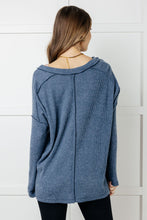 Load image into Gallery viewer, Basically Freezing Brushed Hacci Top in Dusty Blue
