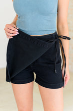 Load image into Gallery viewer, Bentli High Rise Side Tie Denim Skort in Black by Judy Blue