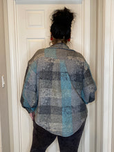 Load image into Gallery viewer, BIBI Gray Multi Plaid Shacket