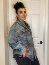 Load image into Gallery viewer, BIBI Gray Multi Plaid Shacket