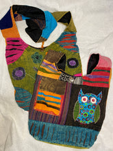 Load image into Gallery viewer, Boho Crossbody Hobo Bag - Owl or Flower