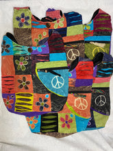 Load image into Gallery viewer, Boho Peace and Flowers Crossbody Hobo Bag