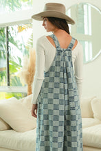 Load image into Gallery viewer, Vintage Wash Checkered Wide Leg Overalls by BiBi