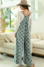 Load image into Gallery viewer, Vintage Wash Checkered Wide Leg Overalls by BiBi