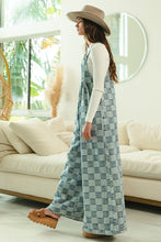 Load image into Gallery viewer, Vintage Wash Checkered Wide Leg Overalls by BiBi