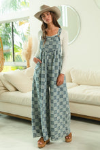 Load image into Gallery viewer, Vintage Wash Checkered Wide Leg Overalls by BiBi
