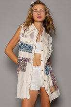 Load image into Gallery viewer, POL Sleeveless Shirt Dress with Patchwork Patterns