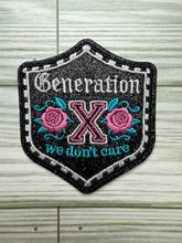 Load image into Gallery viewer, Generation X We Don't Care - Iron on Patch
