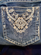Load image into Gallery viewer, Grace In LA Mid Rise Easy Fit Bootcut Jeans with Rhinestones