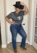 Load image into Gallery viewer, Grace In LA Mid Rise Easy Fit Bootcut Jeans with Rhinestones