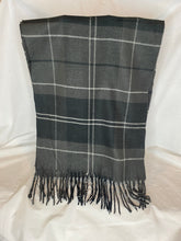 Load image into Gallery viewer, Gray and Black Plaid Scarf with Cashmere Feel - Unisex