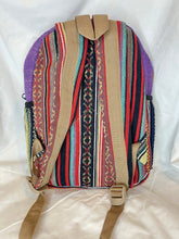 Load image into Gallery viewer, Himalayan Hemp Backpack -Orange/Purple