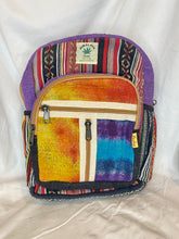 Load image into Gallery viewer, Himalayan Hemp Backpack -Orange/Purple