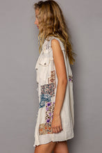 Load image into Gallery viewer, POL Sleeveless Shirt Dress with Patchwork Patterns