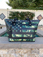 Load image into Gallery viewer, Green Camo USA Flag Tote