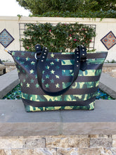 Load image into Gallery viewer, Green Camo USA Flag Tote