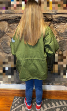 Load image into Gallery viewer, Oversized Utility Jacket with Stud Trim and Crown - Army Green