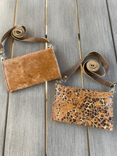 Load image into Gallery viewer, Jordan Brown Cowhide or Gold Leopard Upcycled Bag by Keep It Gypsy