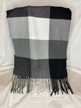 Load image into Gallery viewer, Gray Checkered Scarf with Cashmere Feel - Unisex