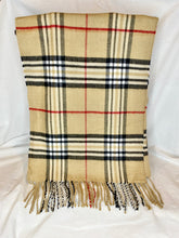 Load image into Gallery viewer, Camel Plaid Scarf with Cashmere Feel - Unisex