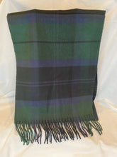 Load image into Gallery viewer, Forest Green and Navy Tartan Scarf with Cashmere Feel - Unisex