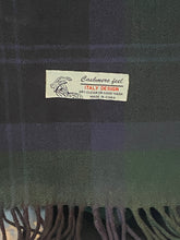 Load image into Gallery viewer, Forest Green and Navy Tartan Scarf with Cashmere Feel - Unisex