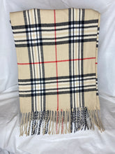 Load image into Gallery viewer, Beige Plaid Scarf with Cashmere Feel - Unisex