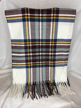 Load image into Gallery viewer, White and Brown Tartan Scarf with Cashmere Feel - Unisex