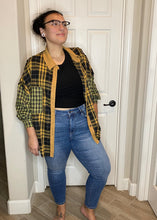 Load image into Gallery viewer, POL Oversized Contrasting Button Up Shirt with Raw Hem