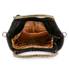 Load image into Gallery viewer, Maxine Rhinestone And Tassel Tote with Leopard Print