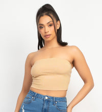 Load image into Gallery viewer, Knit Tube Top With Rhinestones - Nude