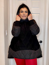 Load image into Gallery viewer, Vanessa Quilted Pullover Hoodie - Black