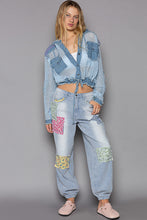 Load image into Gallery viewer, POL See Through Button Down Hoodie Top- Baby Blue, Women's