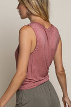 Load image into Gallery viewer, POL Sleeveless Henley Top -Red Brick