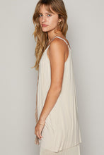 Load image into Gallery viewer, POL Sleeveless Top with Lace Placket - Oatmeal