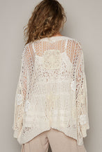 Load image into Gallery viewer, POL Oversized Fit Open Lace Top with White Lace Appliqués