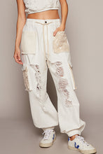 Load image into Gallery viewer, Loose Fitting Joggers with Contrasting Crochet by POL in Off White - Women's