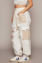 Load image into Gallery viewer, Loose Fitting Joggers with Contrasting Crochet by POL in Off White - Women's